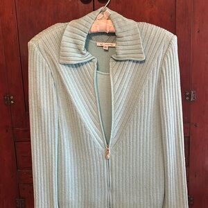Teal cardigan and camisole
